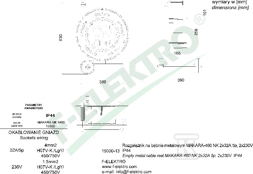 Rozgałęźnik bębnowy, MAKARA-460 NK - 15000-11